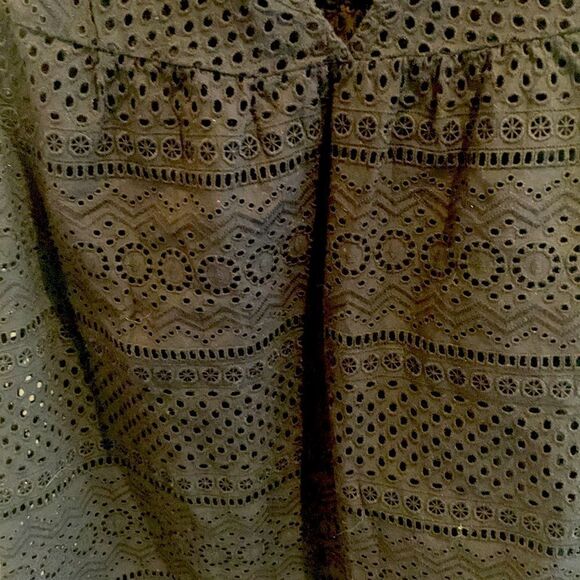 Lucky Brand Small Black Eyelet Crochet Sleeveless Blouse Tank Top- S/P Women’s - Picture 4 of 6